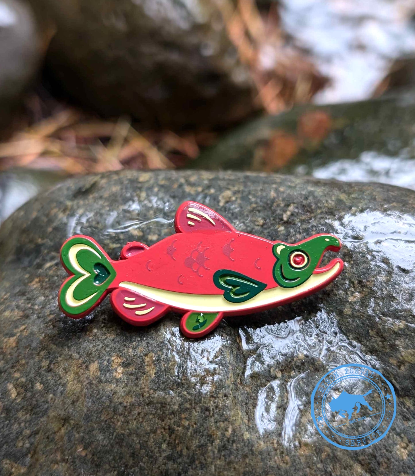 Salmon Enamel Pin