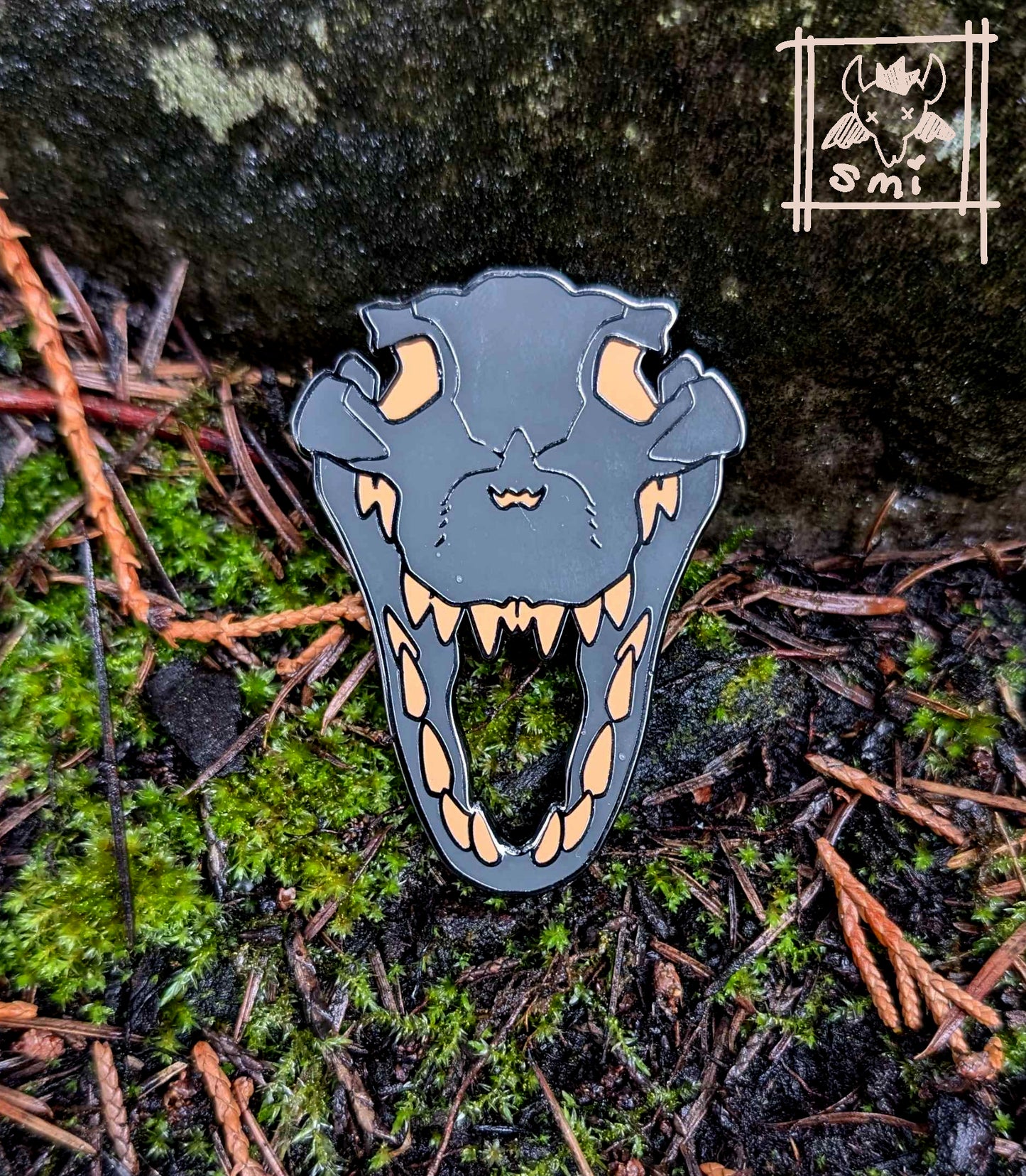 Crocodile Skull Enamel Pin