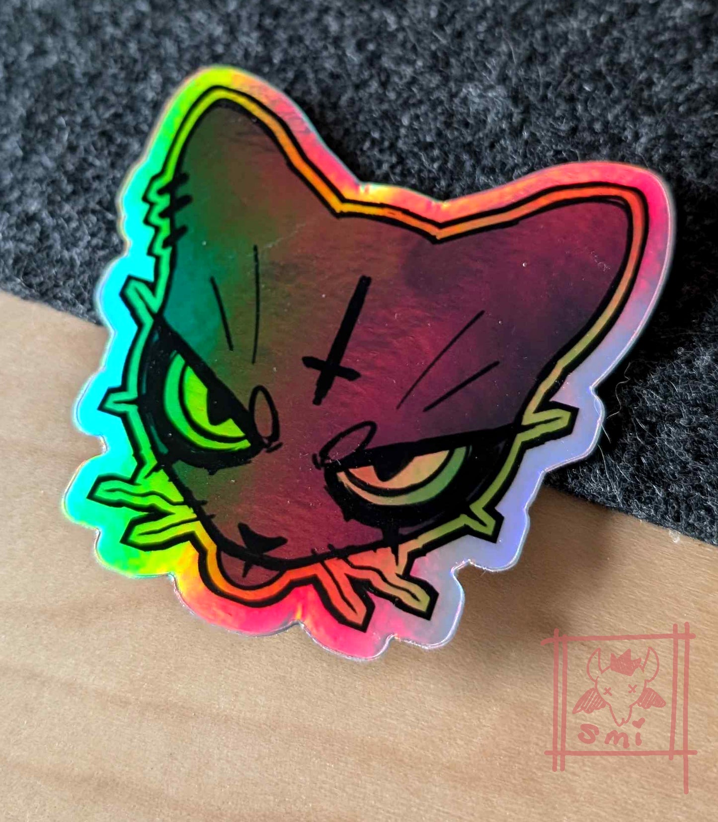 Spike Cat Holographic Sticker