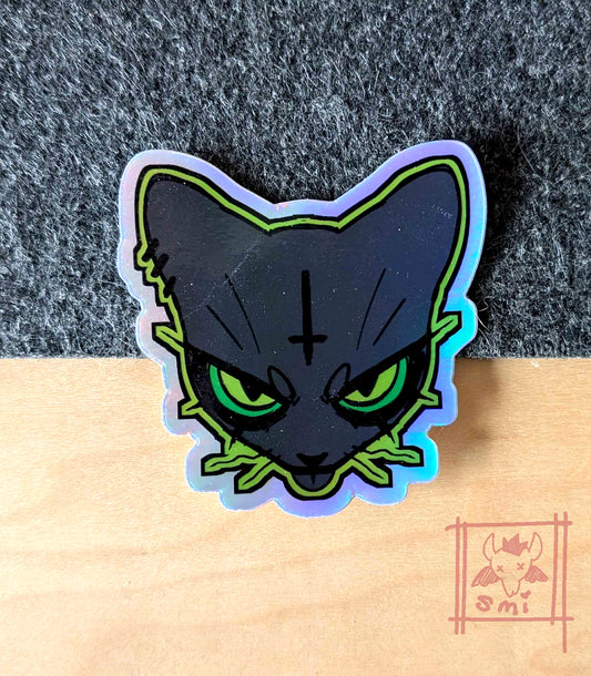 Spike Cat Holographic Sticker