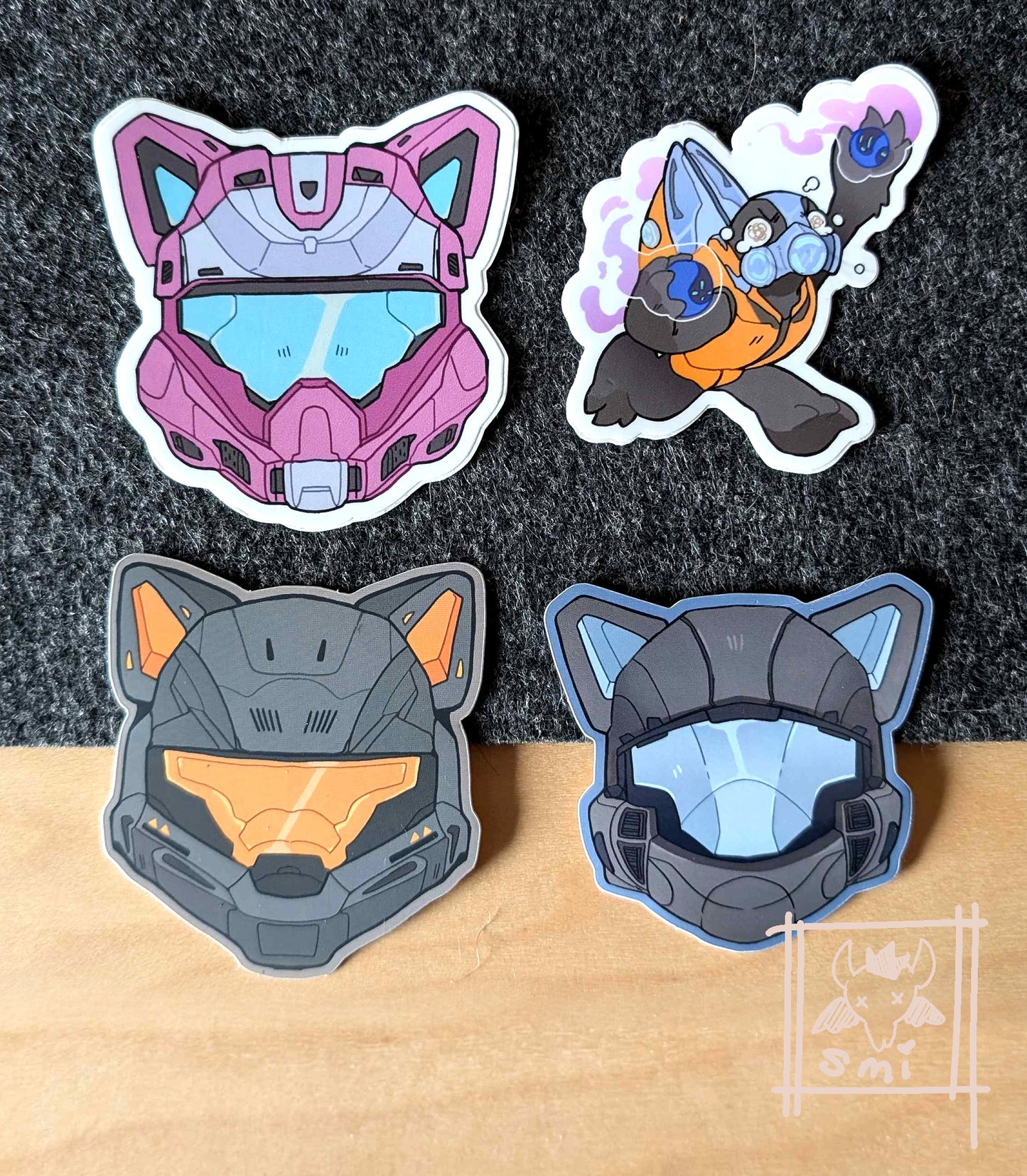 Kitty Ear Spartan and Grunt Stickers